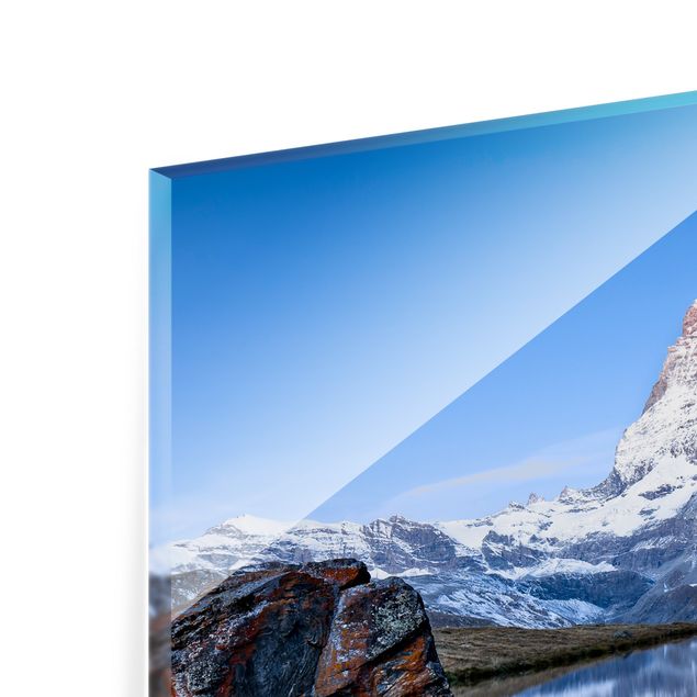Spritzschutz Glas - Stellisee vor dem Matterhorn - Quadrat 1:1