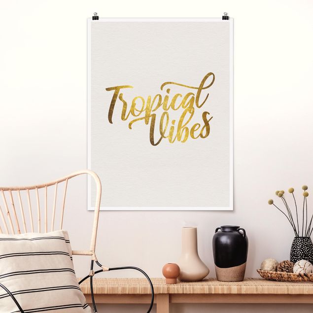 Poster - Gold - Tropical Vibes - Hochformat 4:3