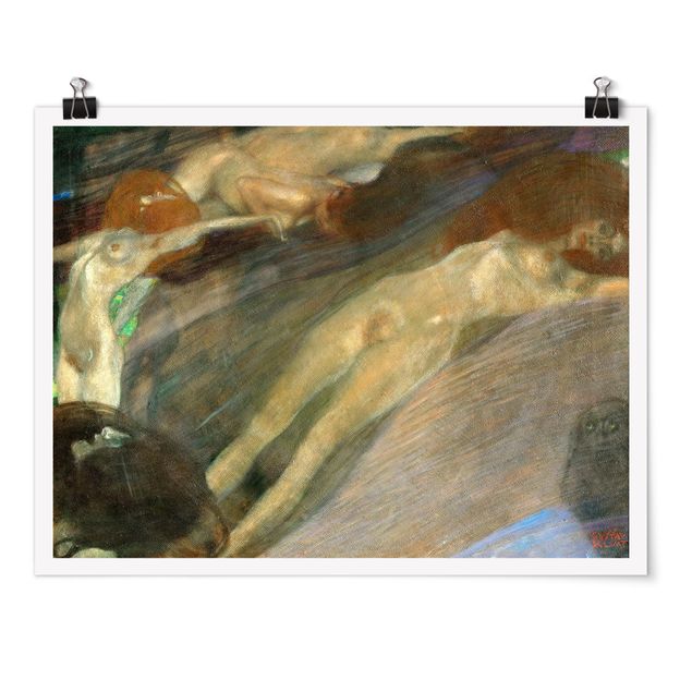 Poster - Gustav Klimt - Bewegtes Wasser - Querformat 3:4