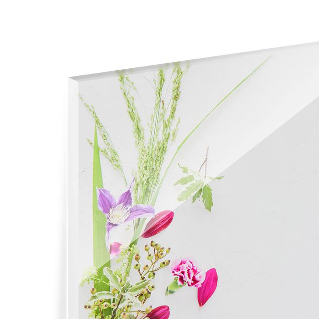 Spritzschutz Glas - Blumenarrangement - Querformat - 2:1