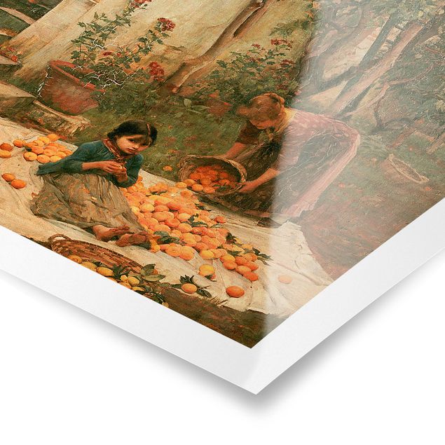 Poster - John William Waterhouse - Die Orangenpflücker - Hochformat 3:2