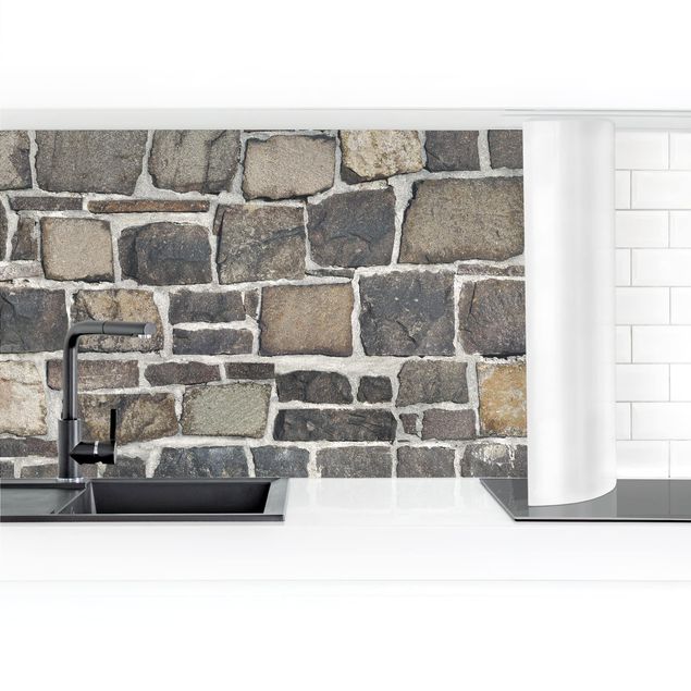 Küchenrückwand selbstklebend Bruchsteintapete Natursteinwand