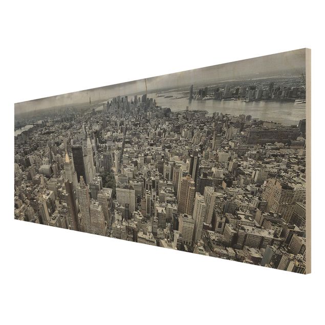 Holzbild - Blick über Manhattan - Panorama