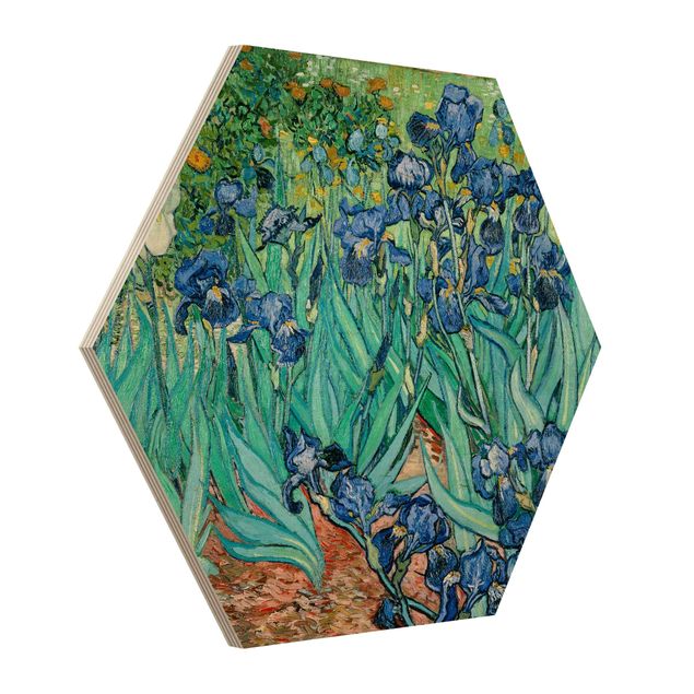 Wandbild Holz Vincent van Gogh - Iris