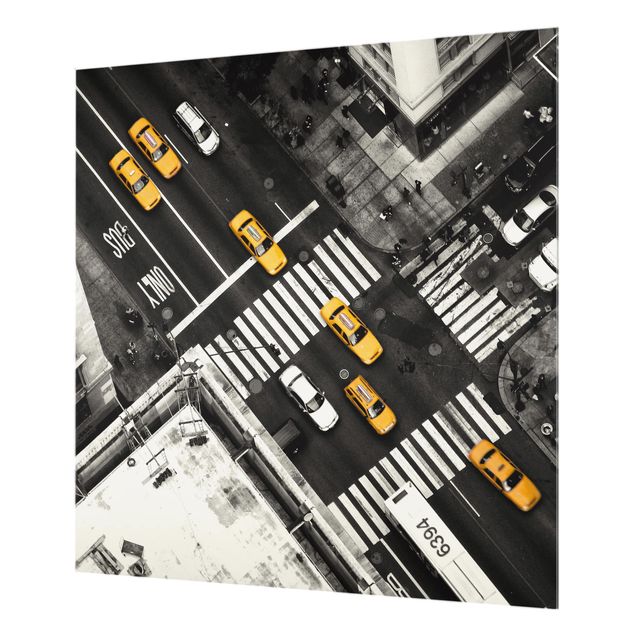 Glas Spritzschutz - New York City Cabs - Quadrat - 1:1