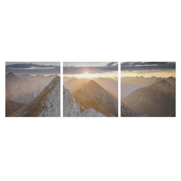 Leinwandbild 3-teilig - Lechtaler Alpen - Quadrate 1:1