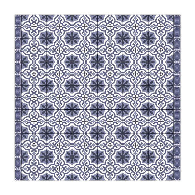 Teppich violett Geometrischer Fliesenmix Kreuz Violett