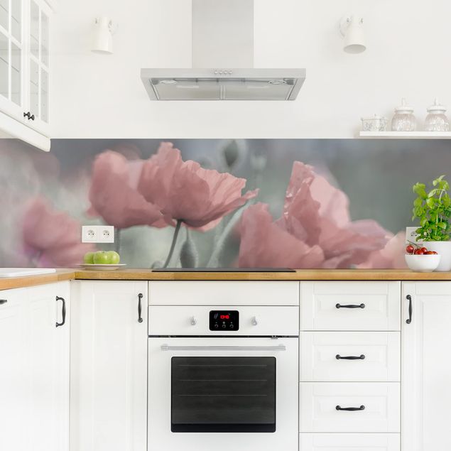 Wandpaneele Küche Malerische Mohnblumen