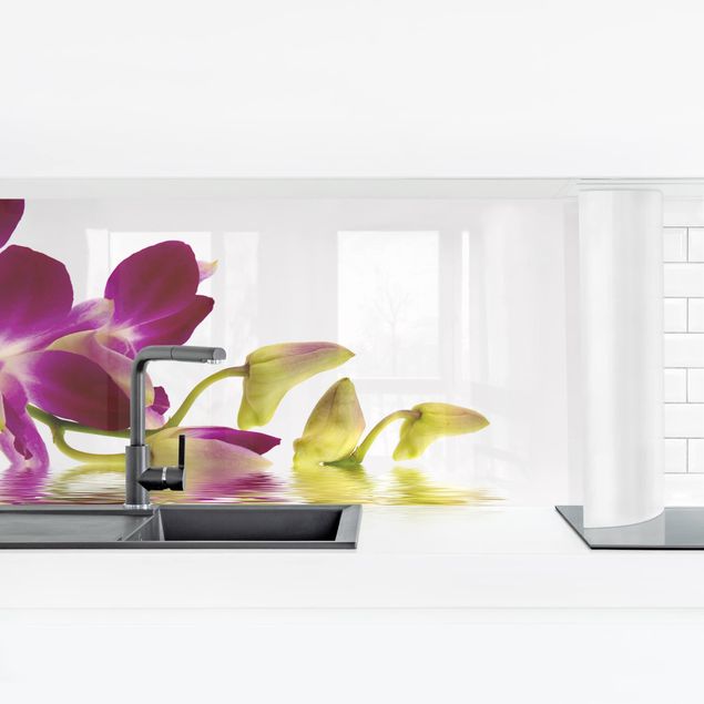 Küchenrückwand selbstklebend Pink Orchid Waters