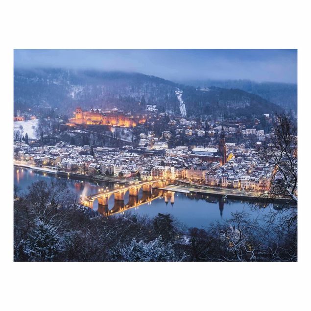 Alu-Dibond - Winterliches Heidelberg - Hochformat