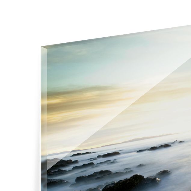 Spritzschutz Glas - Sonnenuntergang über dem Ozean - Querformat - 2:1