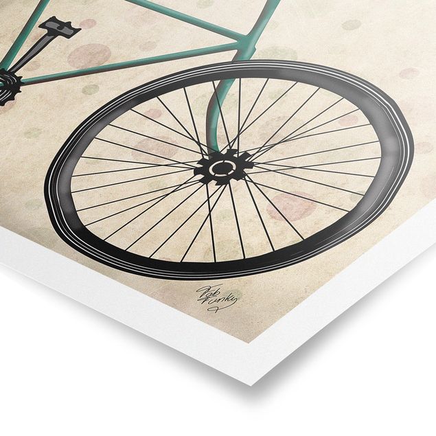 Poster - Radtour - Basset auf Fahrrad - Hochformat 3:4