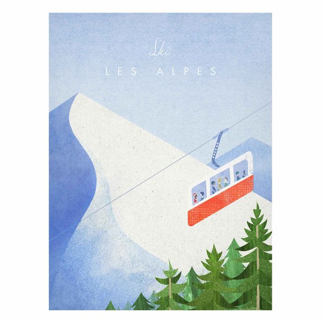 Magnettafel - Reiseposter - Les Alpes - Hochformat 3:4