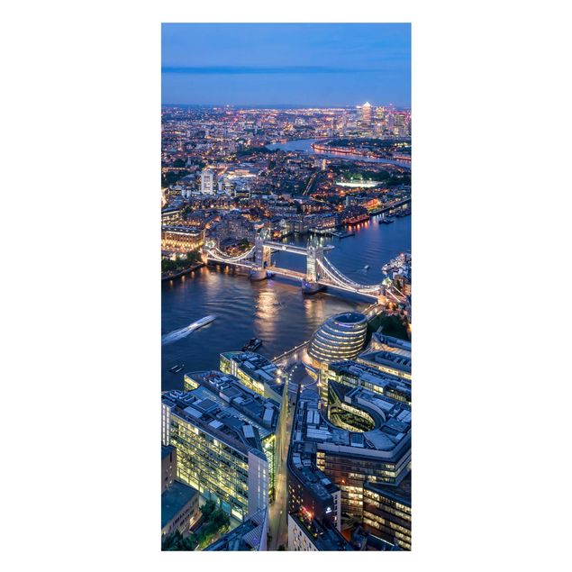 Magnettafel - Nachts in London - Panorama Hochformat