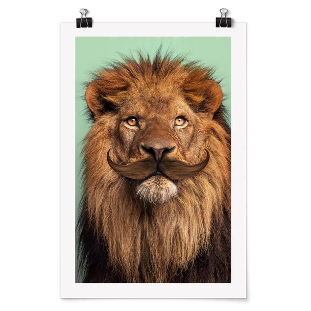 Moderne Poster Löwe mit Bart