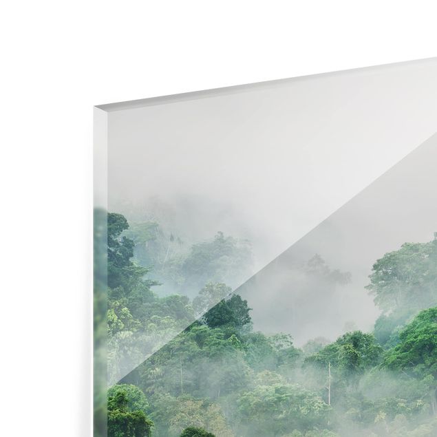 Spritzschutz Glas - Dschungel im Nebel - Querformat - 3:2