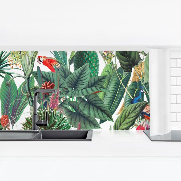 Küche Wandpaneel Bunter tropischer Regenwald Muster