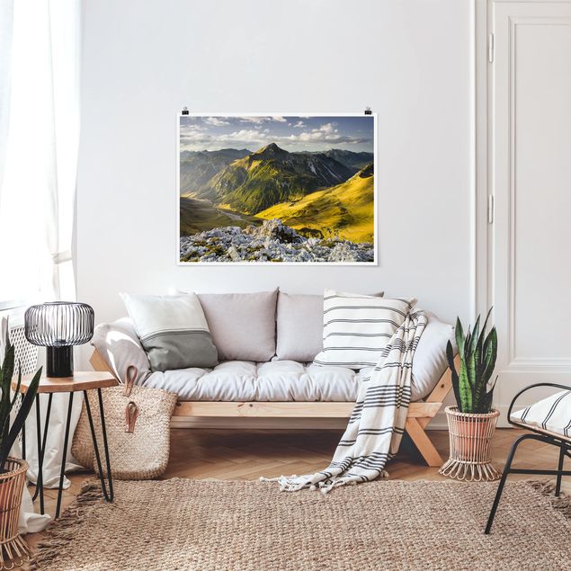Landschaft Poster kaufen Berge und Tal der Lechtaler Alpen in Tirol