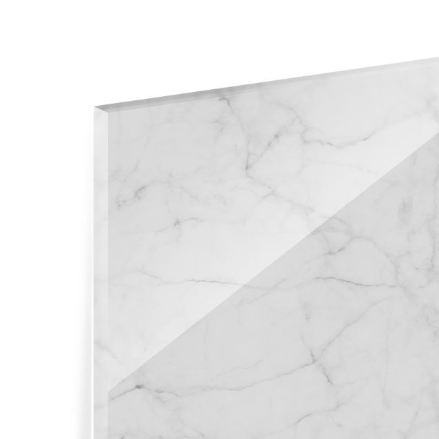 Spritzschutz Glas - Bianco Carrara - Querformat - 3:2