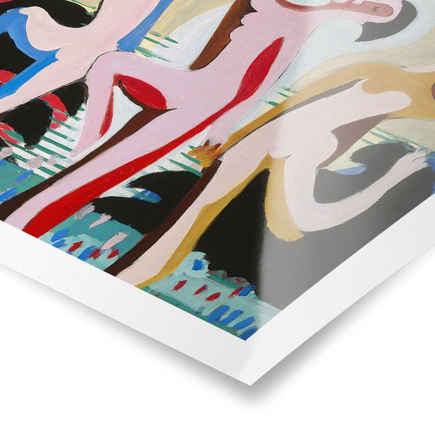 Ernst Ludwig Kirchner Farbentanz Quadrat 1:1 Bild mit Rahmen 