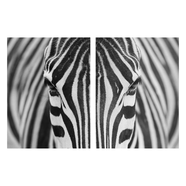 Leinwandbild 2-teilig - Zebra Look - Hoch 3:4