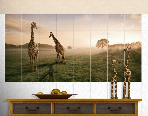 Fliesenbilder Natur Surreal Giraffes