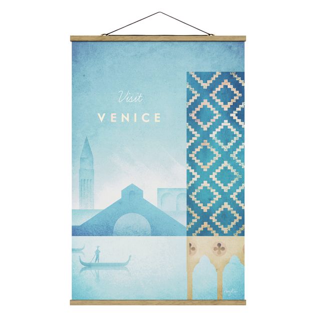Stoffbild mit Posterleisten - Reiseposter - Venedig - Hochformat 2:3