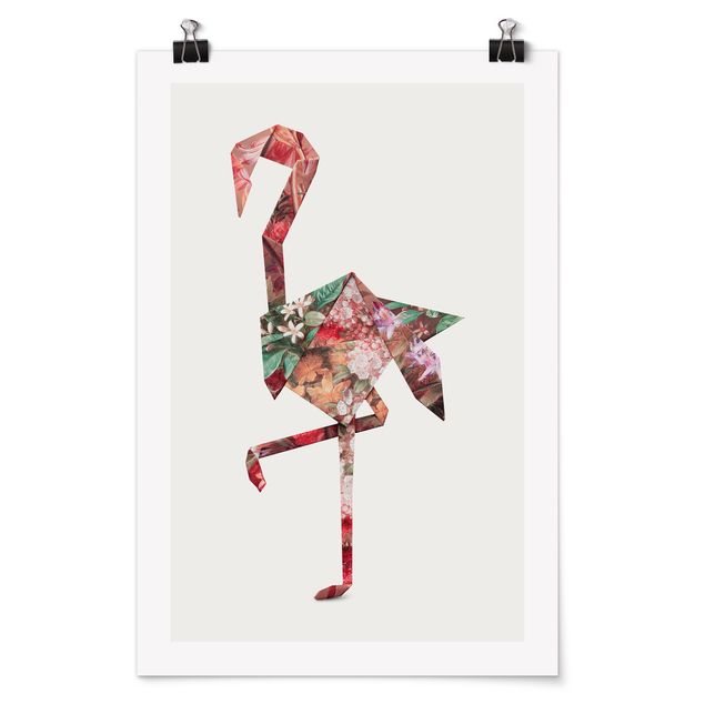Jonas Loose Prints Origami Flamingo