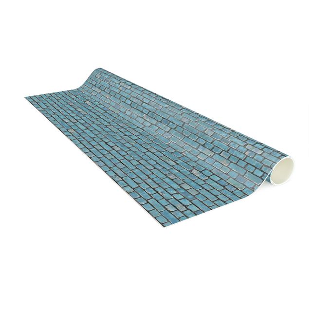3D Teppiche Backstein Ziegeltapete Türkis Blau