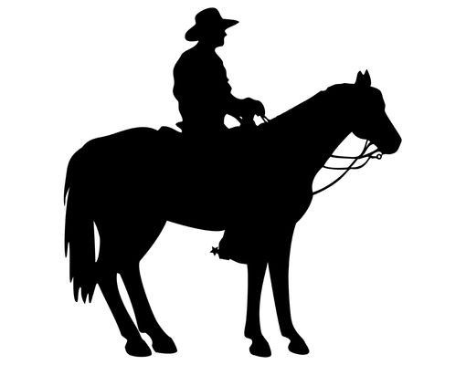 Wandtattoo Pferd No.1400 Cowboy Silhouette