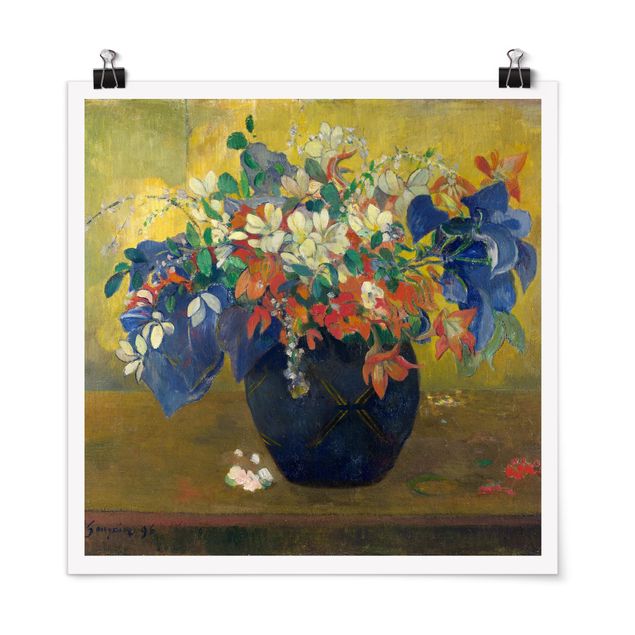 Poster Blumen Paul Gauguin - Vase mit Blumen
