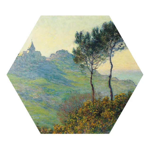 Hexagon Bild Alu-Dibond - Claude Monet - Varengeville Abendsonne