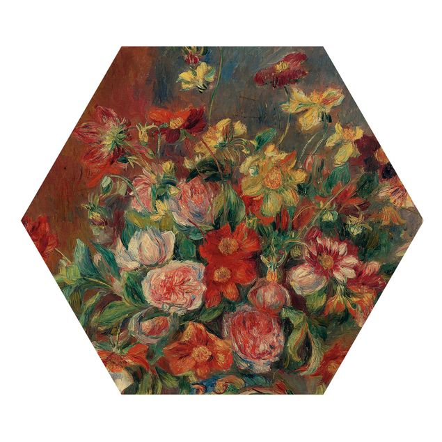 Hexagon Bild Holz - Auguste Renoir - Blumenvase