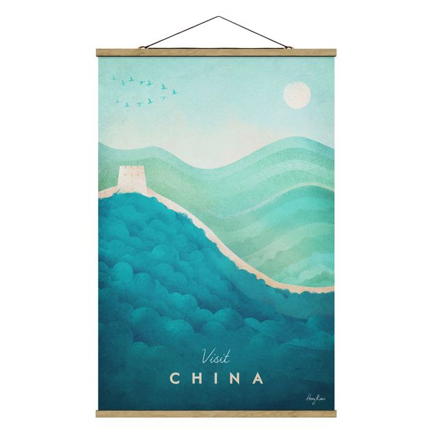 Stoffbild mit Posterleisten - Reiseposter - China - Hochformat 2:3