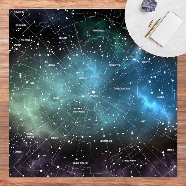 Balkon Teppich Sternbilder Karte Galaxienebel