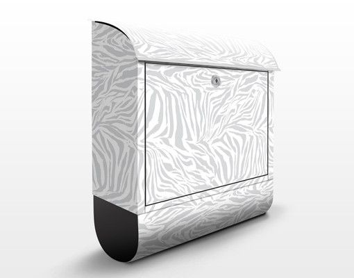 Briefkasten Muster Zebra Design hellgrau Streifenmuster