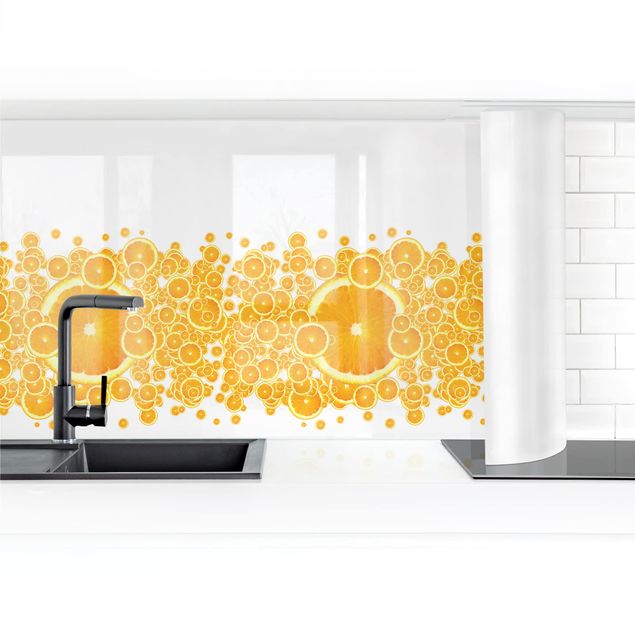 Küchenrückwand selbstklebend Retro Orange Pattern