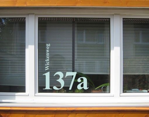 Fensterfolie bunt No.UL1032 WunschText Strasse und Hausnummer
