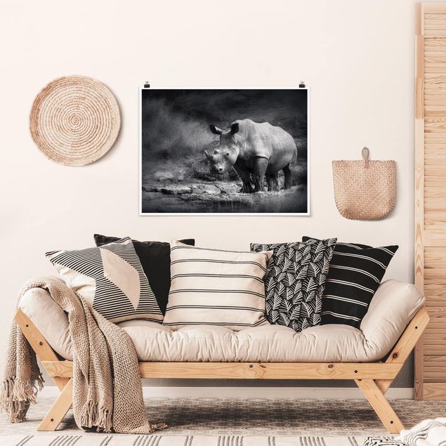 Poster Tiere Lonesome Rhinoceros