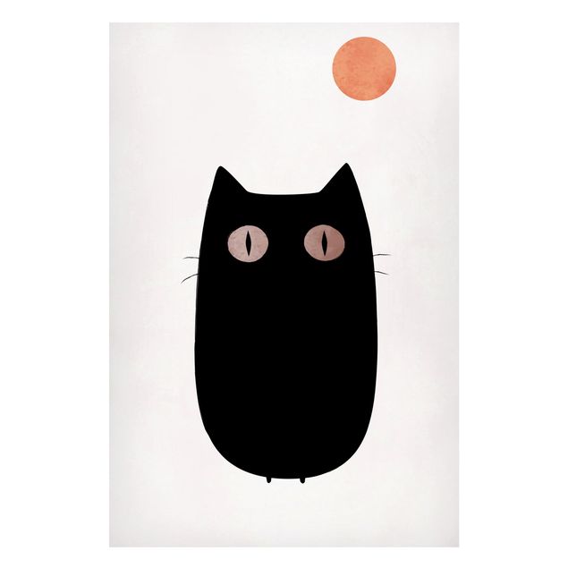 Wandbilder Schwarze Katze Illustration