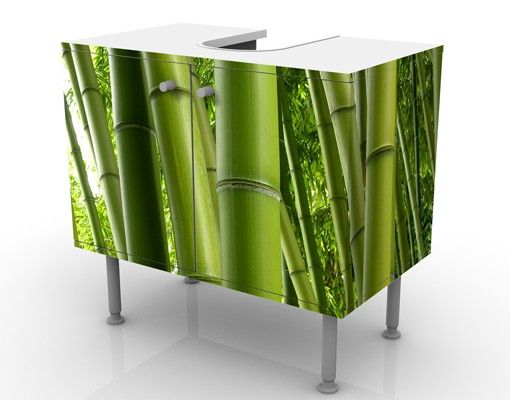 Waschbeckenunterschrank - Bamboo Trees No.1 - Badschrank Grün