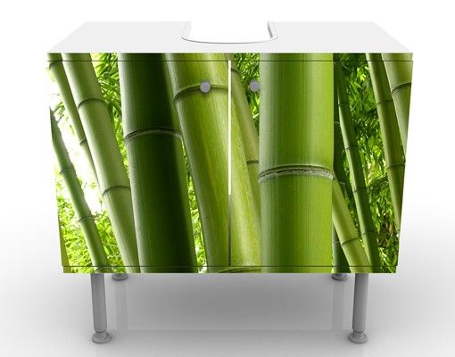 Waschbeckenunterschrank - Bamboo Trees No.1 - Badschrank Grün