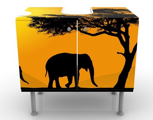 Waschbeckenunterschrank Skylines African Elefant Walk