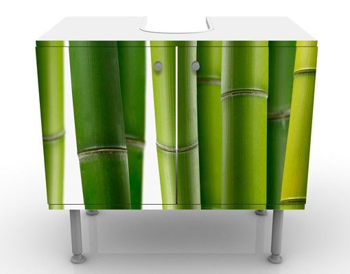 Waschbeckenunterschrank - Bambuspflanzen - Badschrank Grün