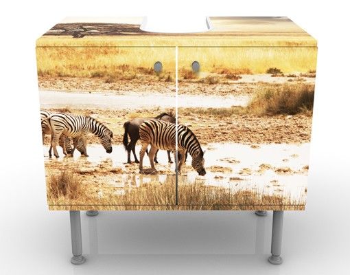 Waschbeckenunterschrank Skylines Das Leben der Zebras