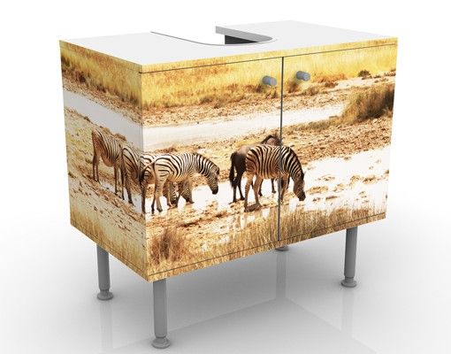 Waschbeckenunterschrank - Das Leben der Zebras - Badschrank