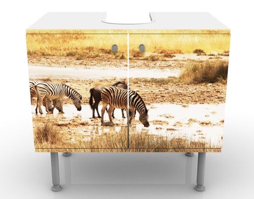 Waschbeckenunterschrank - Das Leben der Zebras - Badschrank