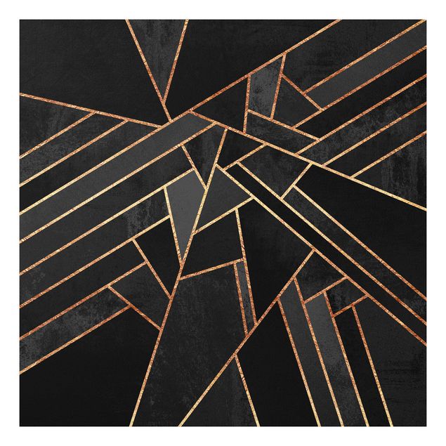 Forex Fine Art Print - Schwarze Dreiecke Gold - Quadrat 1:1
