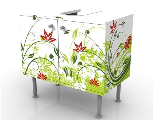 Waschbeckenunterschrank - April - Blumen Badschrank Bunt