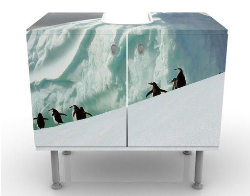 Waschbeckenunterschrank Tiere Arctic Penguins